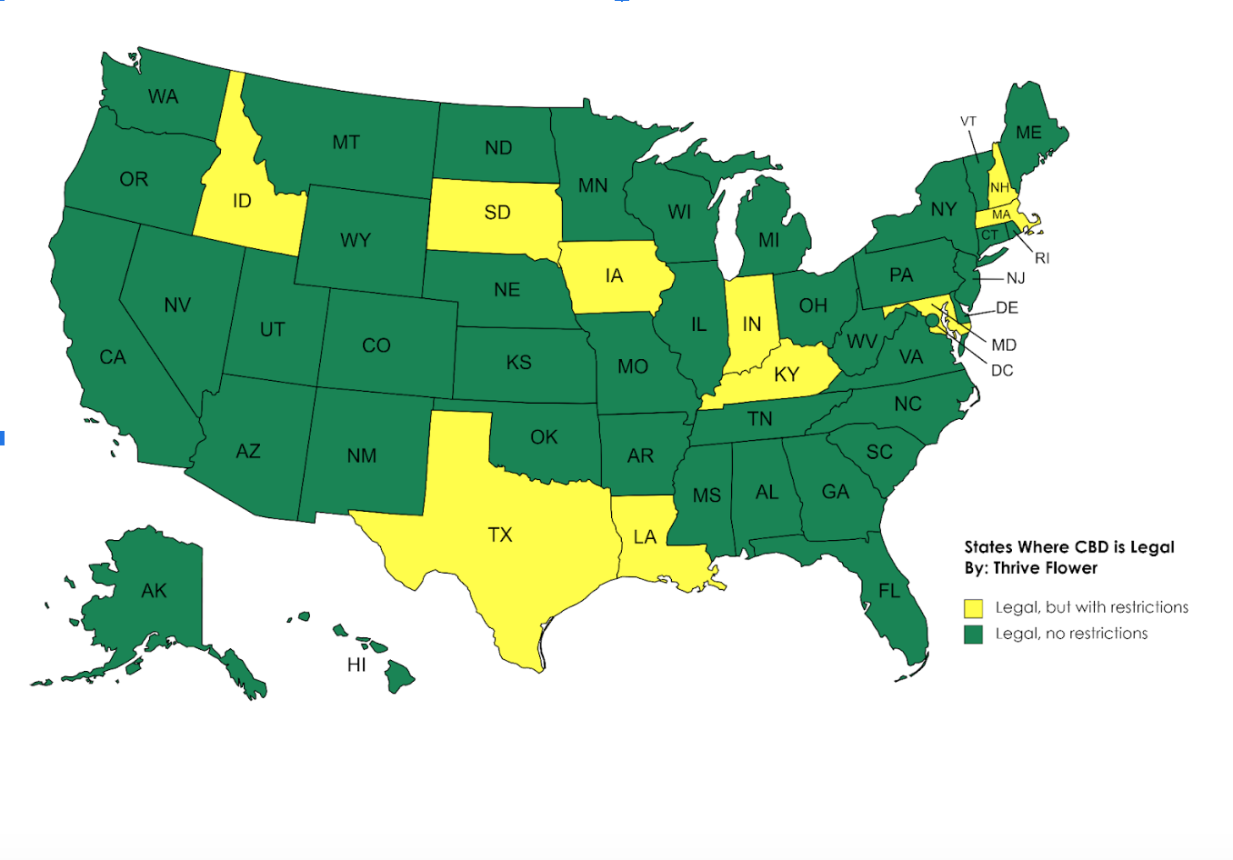 Is Cbd Legal In All States Thrive Flower Learn More